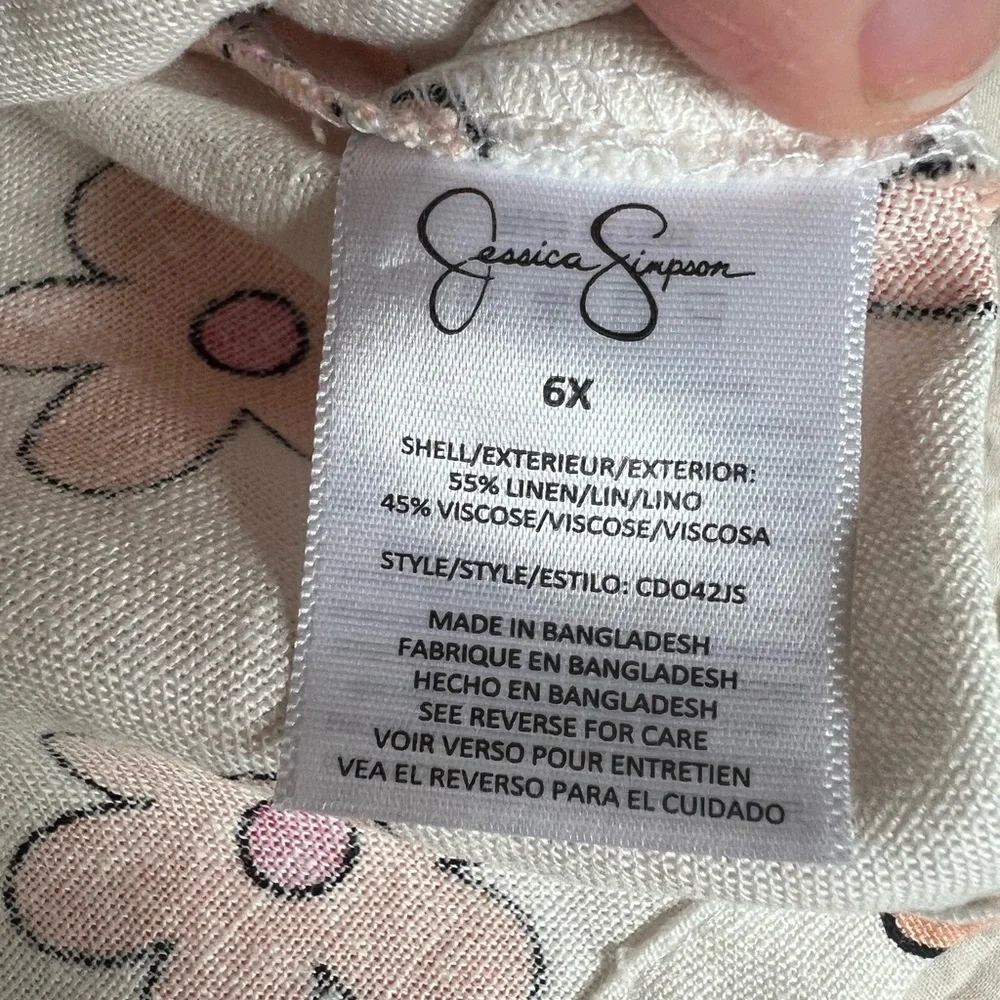 Jessica Simpson girls linen blend floral shorts set 6x